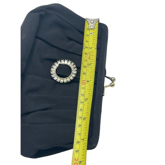 Vintage Zell Fifth Ave Clutch Purse Black Metal Clasp Jewel Gem - Picture 6 of 11